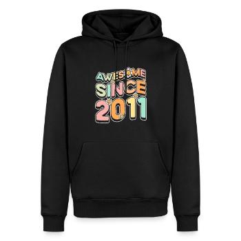 Fantastique depuis 2011 Thème de la fleur - Sweat à capuche Premium bio Homme - noir - Devant - Nico (187cm)