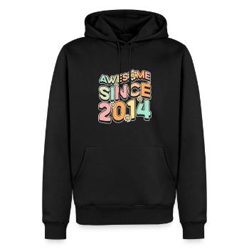 Fantastique depuis 2014 thème floral - Sweat à capuche Premium bio Homme - noir - Devant - Nico (187cm)