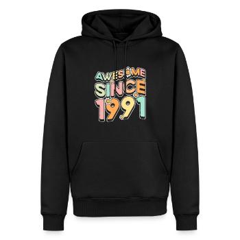 Fantastique depuis 1991 Fleurs Thème Fleurs - Sweat à capuche Premium bio Homme - noir - Devant - Nico (187cm)