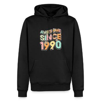 Fantastique depuis 1990 Thème floral - Sweat à capuche Premium bio Homme - noir - Devant - Nico (187cm)