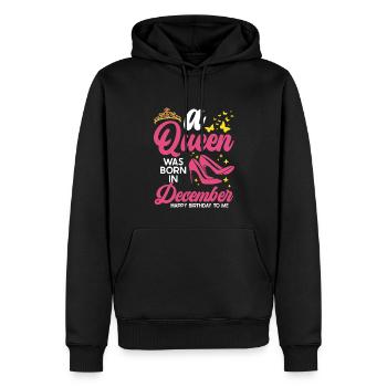 Une reine est née en décembre tout le meilleur - Sweat à capuche Premium bio Homme - noir - Devant - Nico (187cm)