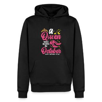 A queen was born in October all the best - Men’s Premium Organic Hoodie - black - Front - Nico (187cm)