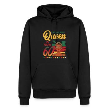 Cette reine de mélanine a maintenant 60 ans, 60 ans - Sweat à capuche Premium bio Homme - noir - Devant - Nico (187cm)