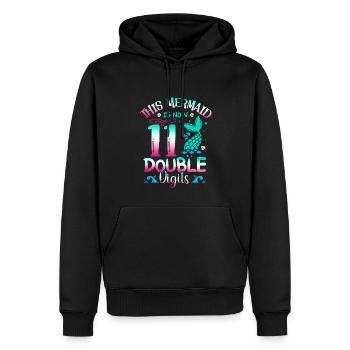 This mermaid is now 11 double digits, - Men’s Premium Organic Hoodie - black - Front - Nico (187cm)