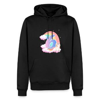 6 Einhorn Regenbogen Wolken Kleines Pony 6. - Männer Premium Bio Hoodie - Schwarz - Vorne - Nico (187cm)