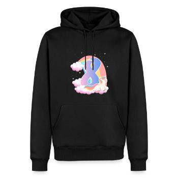 8 Einhorn Regenbogen Wolken Kleines Pony 8. - Männer Premium Bio Hoodie - Schwarz - Vorne - Nico (187cm)