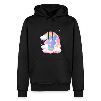 4 Einhorn Regenbogen Wolken Kleines Pony 4. - Männer Premium Bio Hoodie - Schwarz - Vorne - Nico (187cm)