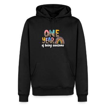 A Year of Being Awesome Animal Skin Pattern - Men’s Premium Organic Hoodie - black - Front - Nico (187cm)