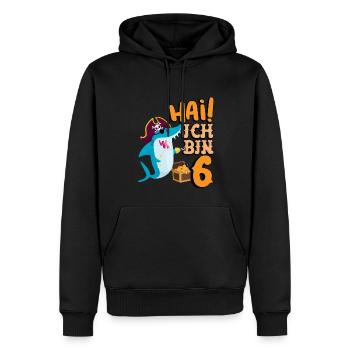 Hai! Ich Bin 6 Einäugiger Piraten Hai 6. - Männer Premium Bio Hoodie - Schwarz - Vorne - Nico (187cm)