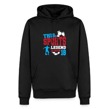 Diese Sportlegende Ist Jetzt 18, Fußballspiel 18. - Männer Premium Bio Hoodie - Schwarz - Vorne - Nico (187cm)