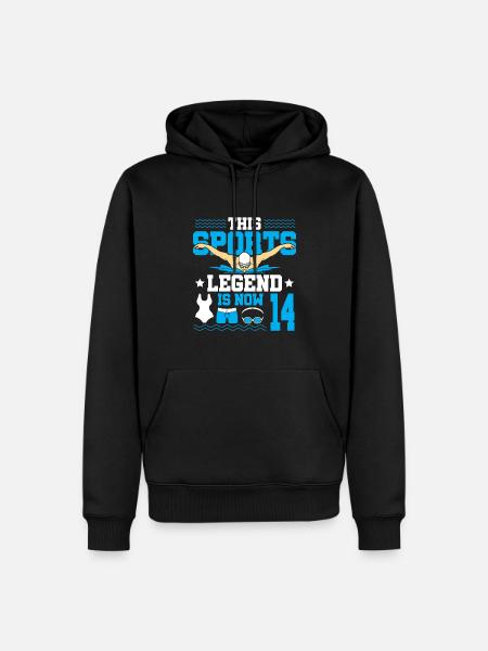 Cette légende du sport a maintenant 14 ans et nage - Sweat à capuche Premium bio Homme - noir