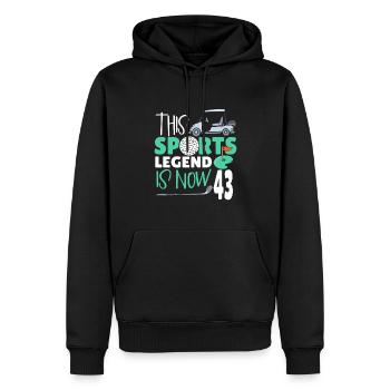Diese Sportlegende Ist Jetzt 43, Golfspiel 43. - Männer Premium Bio Hoodie - Schwarz - Vorne - Nico (187cm)