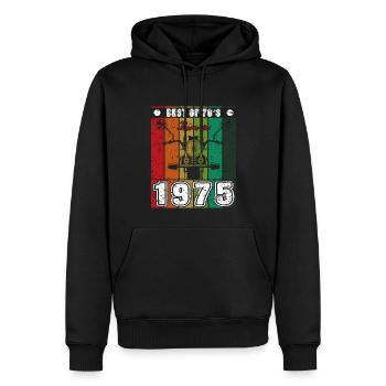 Best Of 70's Geboren 1975 Klassisches Motorrad - Männer Premium Bio Hoodie - Schwarz - Vorne - Nico (187cm)
