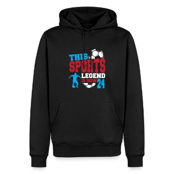 Diese Sportlegende Ist Jetzt 24, Fußballspiel 24. - Männer Premium Bio Hoodie - Schwarz - Vorne - Nico (187cm)