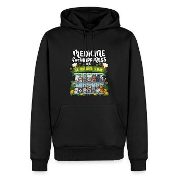 Médecine au bonheur le jour de la Saint-Patrick - - Sweat à capuche Premium bio Homme - noir - Devant - Nico (187cm)