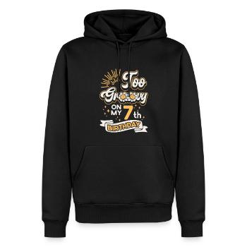Too Groovy On My 7th Birthday Seven years old - Men’s Premium Organic Hoodie - black - Front - Nico (187cm)
