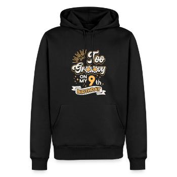 Too Groovy On My 9th Birthday Nine Years Old Bday - Men’s Premium Organic Hoodie - black - Front - Nico (187cm)