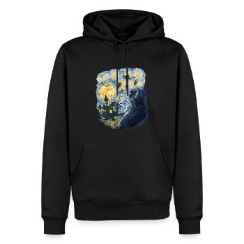 Spooky Evening With Pumpkins Ghosts - Men’s Premium Organic Hoodie - black - Front - Nico (187cm)
