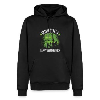 Irish You A Happy Halloween Cloverleaf - Sweat à capuche Premium bio Homme - noir - Devant - Nico (187cm)