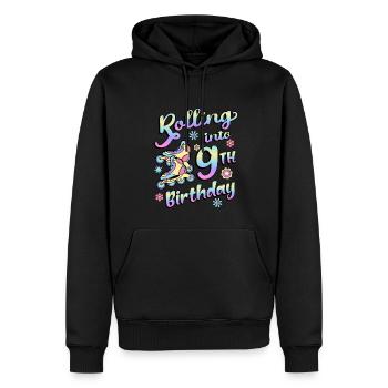 Rolling Into 9th Geburtstag Roller Skater Inline - Männer Premium Bio Hoodie - Schwarz - Vorne - Nico (187cm)
