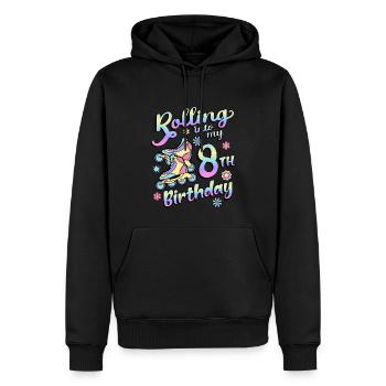 Rolling Into My 8th Birthday Roller Skater Inline - Men’s Premium Organic Hoodie - black - Front - Nico (187cm)