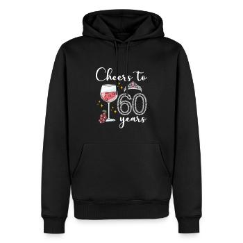 Prost Auf 60 Jahre Weintrauben Zum 60-jährigen - Männer Premium Bio Hoodie - Schwarz - Vorne - Nico (187cm)