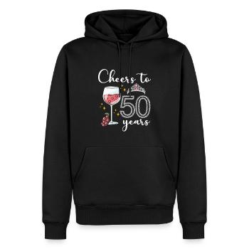 Cheers to 50 years of grapes To celebrate The - Men’s Premium Organic Hoodie - black - Front - Nico (187cm)