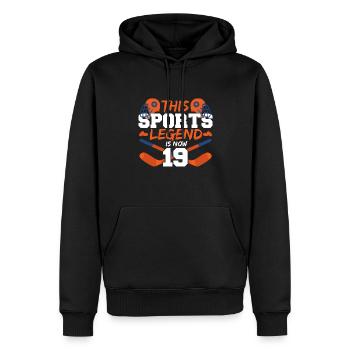 This sports legend is now 19, hockey game 19. - Men’s Premium Organic Hoodie - black - Front - Nico (187cm)