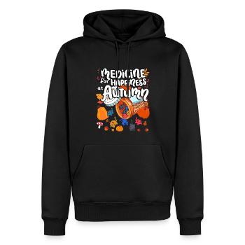 Medizin Für Das Glück Bei Autumn Cat Gummies - Männer Premium Bio Hoodie - Schwarz - Vorne - Nico (187cm)