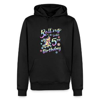 Rouler dans le 5ème anniversaire Roller Skater Inline - Sweat à capuche Premium bio Homme - noir - Devant - Nico (187cm)