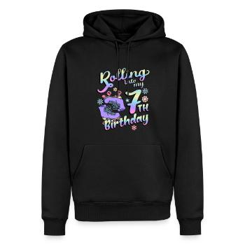 Rolling Into My 7th Birthday Quad Skater - Männer Premium Bio Hoodie - Schwarz - Vorne - Nico (187cm)