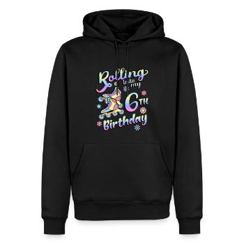Rouler dans mon 6e anniversaire Roller Skater Inline - Sweat à capuche Premium bio Homme - noir - Devant - Nico (187cm)