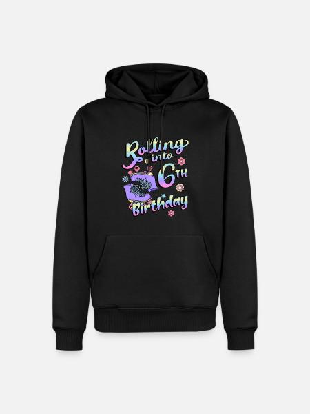 Rolling Into 6. Geburtstag Quad Skater - Männer Premium Bio Hoodie - Schwarz
