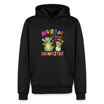 Hurra! Ich Werde Großer Schwester Cute Dragon Baby - Männer Premium Bio Hoodie - Schwarz - Vorne - Nico (187cm)