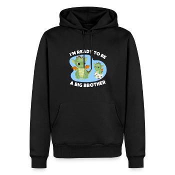 Je suis prêt à être un grand frère - Sweat à capuche Premium bio Homme - noir - Devant - Nico (187cm)