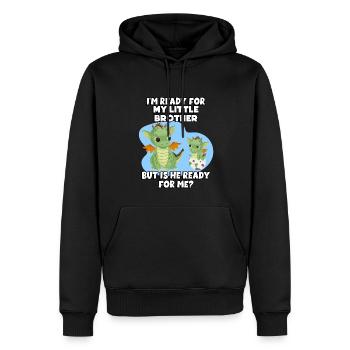 Ich Bin Bereit Für Meinen Kleinen Bruder, Aber - Männer Premium Bio Hoodie - Schwarz - Vorne - Nico (187cm)