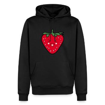 Cadeau de design de fraises d’été Kawaii - Sweat à capuche Premium bio Homme - noir - Devant - Nico (187cm)