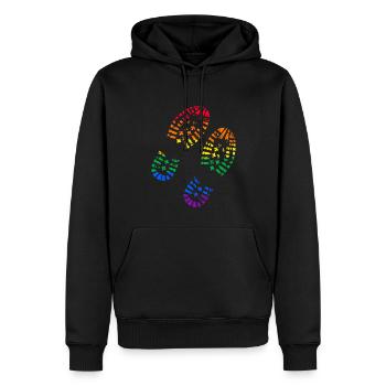 LGBT Fußabdruck der Toleranz LGBTQ - Männer Premium Bio Hoodie - Schwarz - Vorne - Nico (187cm)