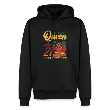Cette reine de la mélanine a maintenant 27, 27 ans. - Sweat à capuche Premium bio Homme - noir - Devant - Nico (187cm)
