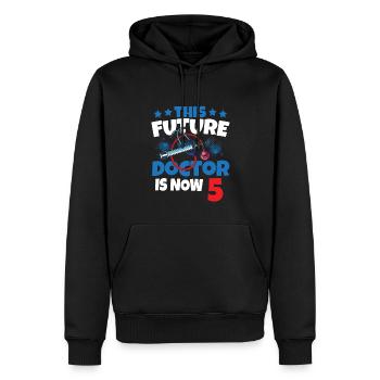 Ce futur médecin a maintenant 5 docteurs enfant 5. - Sweat à capuche Premium bio Homme - noir - Devant - Nico (187cm)