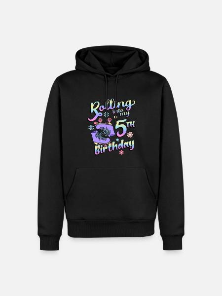 Rolling Into My 5th Birthday Quad Skater - Men’s Premium Organic Hoodie - black