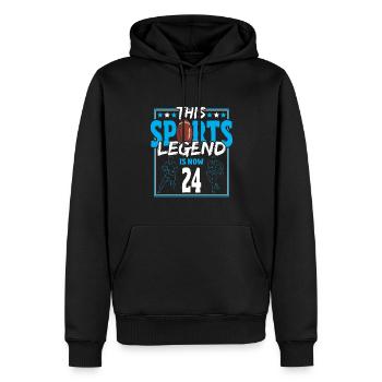 Diese Sportlegende Ist Jetzt 24, Rugbyspiel 24. - Männer Premium Bio Hoodie - Schwarz - Vorne - Nico (187cm)