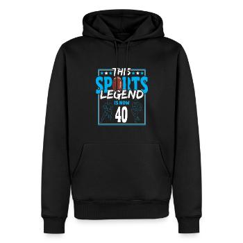 Cette légende sportive a maintenant 40 ans, le rugby à XV 40. - Sweat à capuche Premium bio Homme - noir - Devant - Nico (187cm)