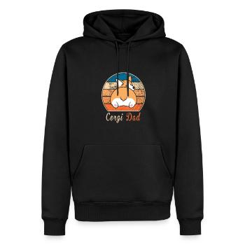 Corgi Dad Rétro Vintage Corgi Dad - Sweat à capuche Premium bio Homme - noir - Devant - Nico (187cm)