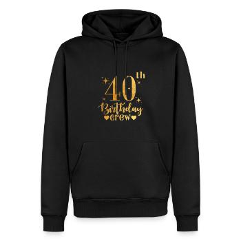 Crew zum 40. Geburtstag - Männer Premium Bio Hoodie - Schwarz - Vorne - Nico (187cm)