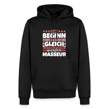Zum Beginn gleich die besten wurden Masseur - Männer Premium Bio Hoodie - Schwarz - Vorne - Nico (187cm)