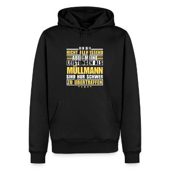 Unmatched performance as a garbage man - Men’s Premium Organic Hoodie - black - Front - Nico (187cm)