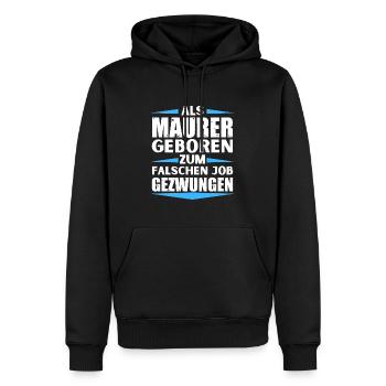 Un maçon a décroché le mauvais emploi - Sweat à capuche Premium bio Homme - noir - Devant - Nico (187cm)