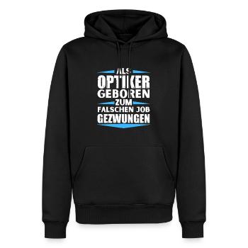 Optician landed in the wrong job - Men’s Premium Organic Hoodie - black - Front - Nico (187cm)