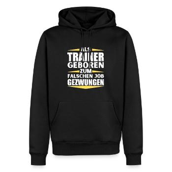 Coach landed in the wrong job - Men’s Premium Organic Hoodie - black - Front - Nico (187cm)